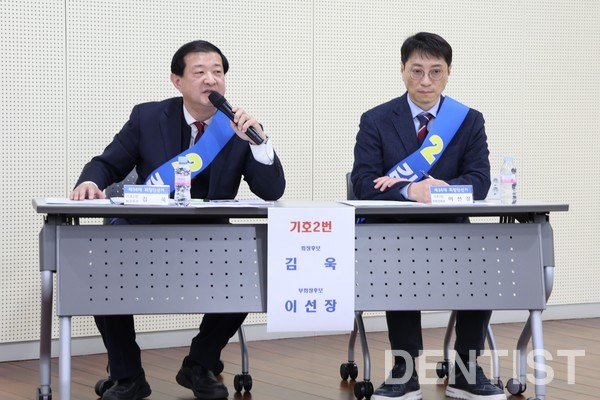 ▲ 질의에 대답하는 김욱-이선장 후보 측